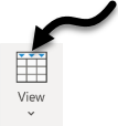 Datasheet View button, with the top half of the button indicated