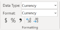 Data type and Format for the Salary field. Both show 