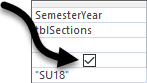 the Show checkbox for SemesterYear