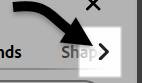 Arrow at far right side of tab list at the top of the Elements panel