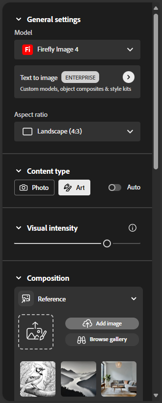 Settings panel, described in the following paragraph.