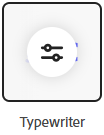 Typewriter animation thumbnail, showing the settings icon over the top of the thumbnail.