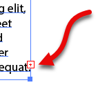 Out port showing overset text indicator