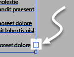 Out port at the bottom of a frame of text, with an arrow pointing to the out port