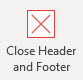 Close header and footer button