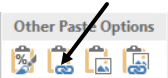 Link button within the Paste options