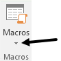 down arrow on the Macros button