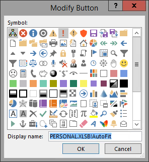 Modify button dialog box