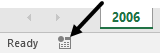 record macro button on left side of status bar