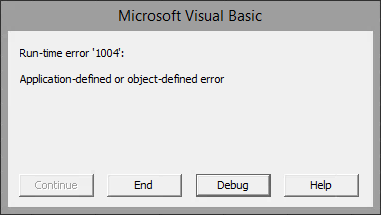 Visual Basic runtime error message