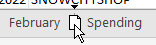 A small icon of a paper with an arrow. The paper is between the February and Spending worksheet tabs.