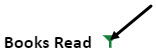 The Books Read column header. There is a funnel icon next to the header. An arrow is pointing at the funnel icon.