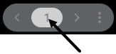 presentation toolbar with an arrow pointing to the current slide number