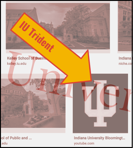 image of an arrow labeled IU Trident pointing to the image of the IU Trident