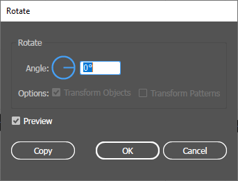 Rotate dialog box. Dialog box is described in following paragraph.