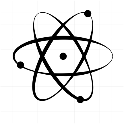 Image of finished atom logo.