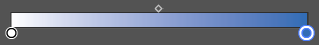 Gradient Slider with two color stops below it. The left color stop is white, and the right color stop is blue.