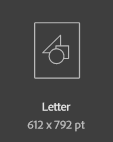 Start a new Letter document - 612 X 792 pt