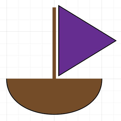 Image of a boat with an equal-sided triangle for a sail.