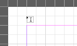 Type tool pointing to the grid one square above the top margin, aligned with the left side of the left column