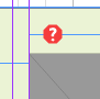 Missing link indicator, represented by a red circle with a white question mark inside of it.