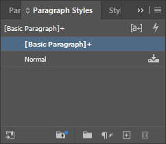 Paragraph Styles panel. The panel is described in the following paragraph of text.