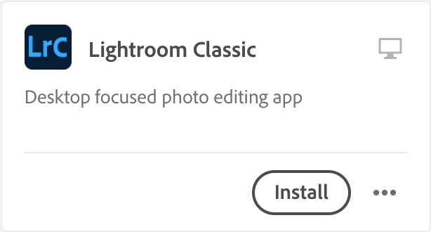 Lightroom Classic tile from Adobe Creative Cloud Desktop app