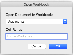 Open workbook dialog box