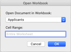 Open workbook dialog box.