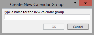 Image of the Create New Calendar Group dialog box