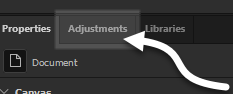 Adjustments panel tab