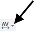the character spacing button with an arrow pointing to the drop-down arrow