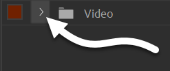 Diagram with arrow pointing to the expand contents arrow that is displayed to the left of the Sequences bin.