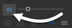 Font size field, currently displaying 85