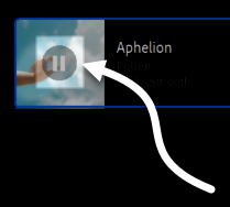 Thumbnail for the song Aphelion, with a pause button superimposed over the thumbnail.
