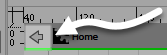 Diagram of the Isolate Object bar at the top of the document window, with an arrow pointing at the Exit Symbol Editing Mode arrow button