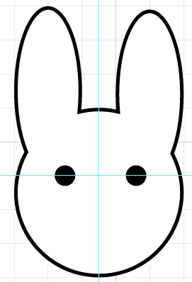 Rabbit head outline with eyes